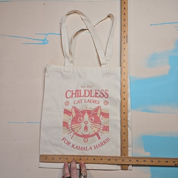 Childless Cat Ladies For Kamala Harris 2024 Tote Bag Canvas Artsy Political USA‎ - Picture 2 of 3